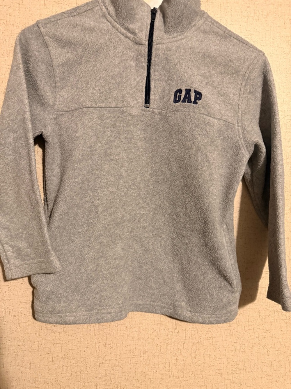 GAP Light Gray Half-Zip Fleece Pullover - Picture 2 of 4